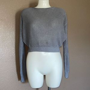 Gray knit cropped sweater by wild fable size xs